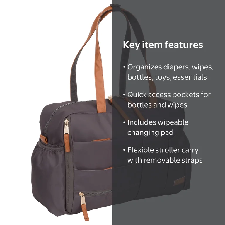 MoDRN Let's Go Tote Child Diaper Bag with Changing Pad Stroller