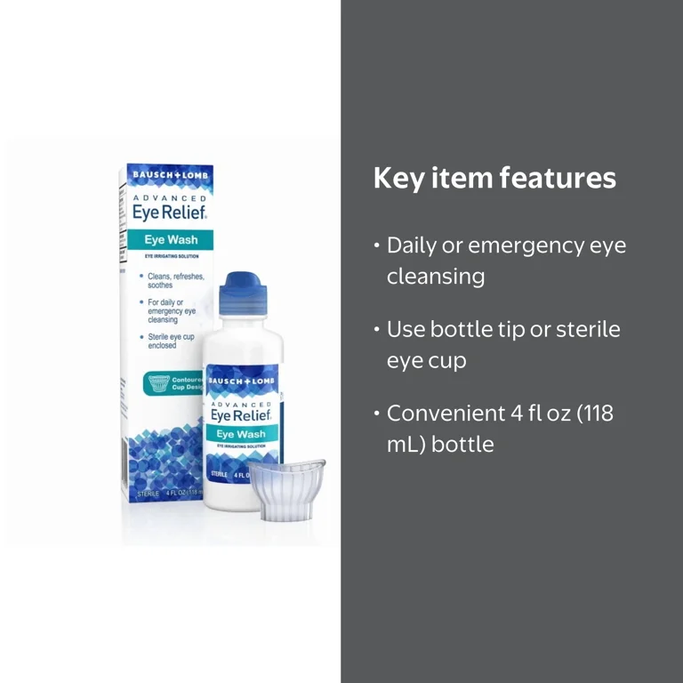 Bausch + Lomb Eye Wash, Eye Irrigating Solution, Cleanses