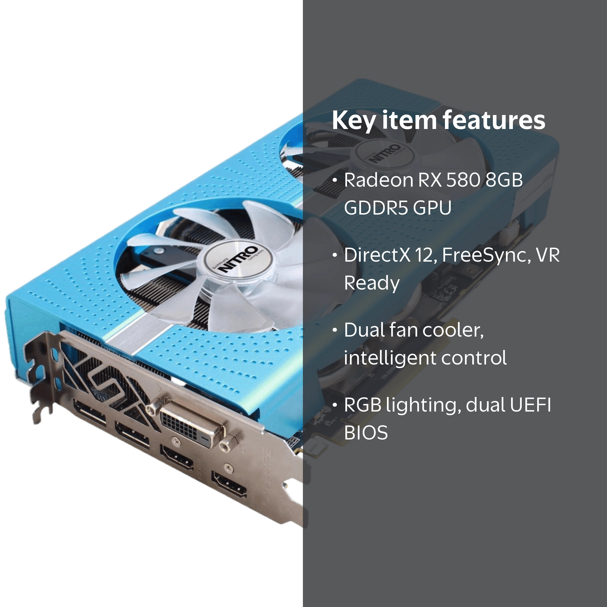 SAPPHIRE NITRO+ Radeon RX 580 8GB GDDR5 PCI Express 3.0 CrossFireX