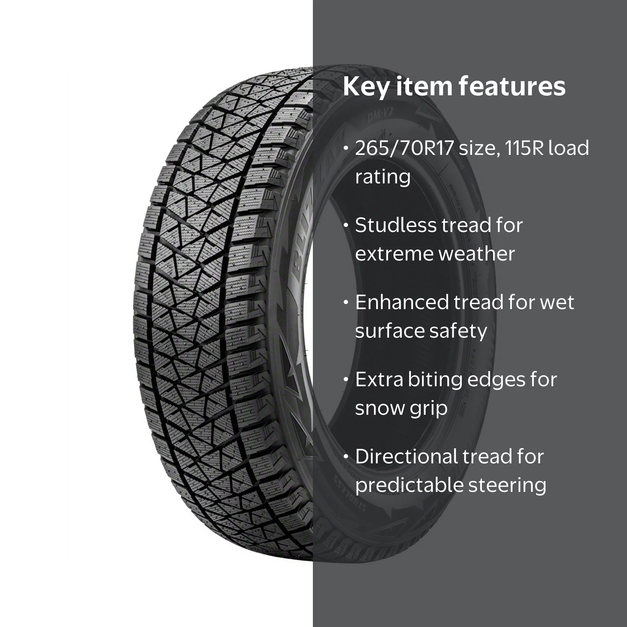 Bridgestone Blizzak DM-V2 Winter 265/70R17 115R Light Truck Tire
