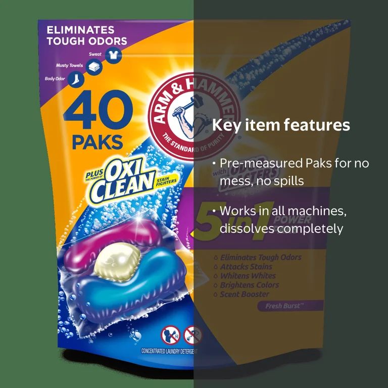 Arm & Hammer 5-in-1 Power Paks, Plus OxiClean & Odor Blasters