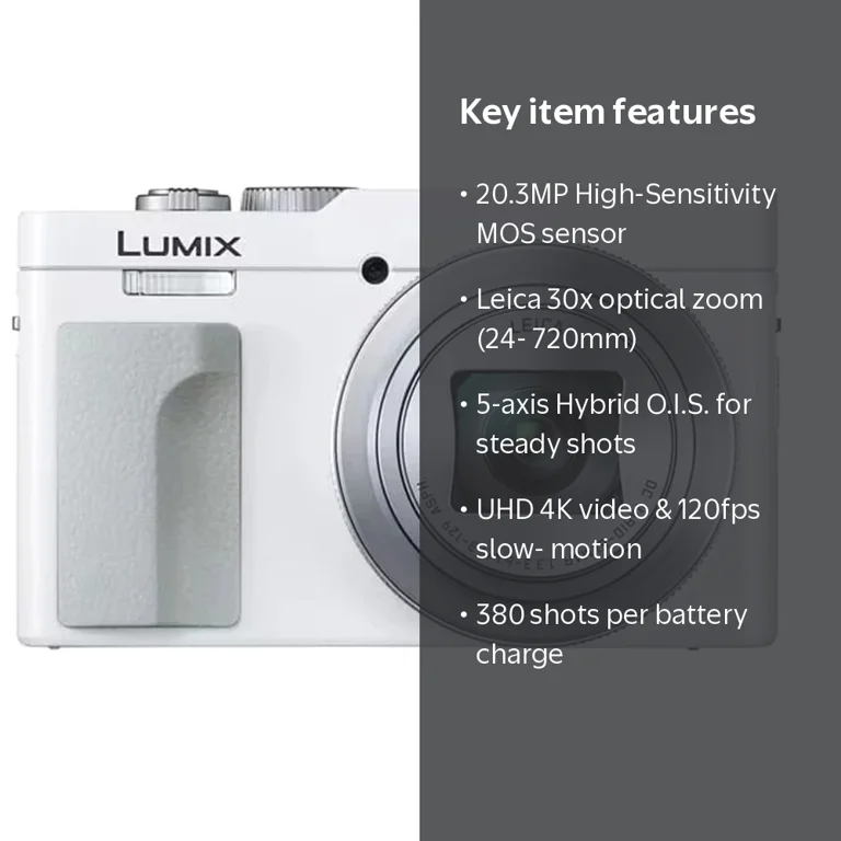 Panasonic, Digital Camera, TZ99/ZS99, White, 20.3MP, 30x Zoom Panasonic, Digital Camera, TZ99/ZS99, White, 20.3MP, 30x Zoom