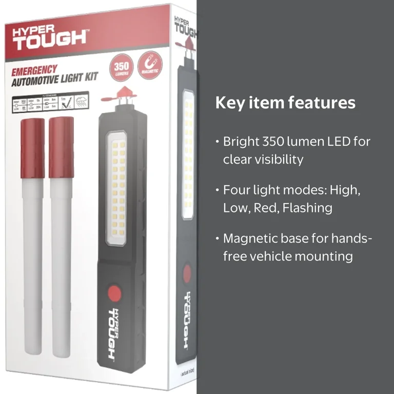 Hyper Tough LED Emergency Light Kit with 350 Lumens, Magnetic Base