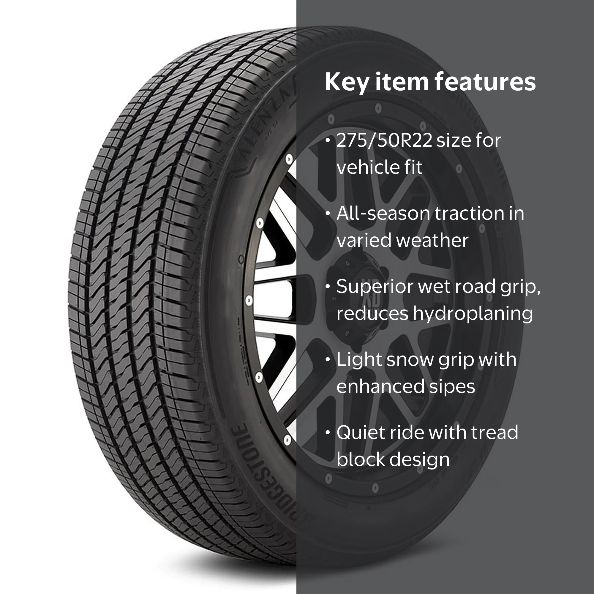 Bridgestone Alenza A/S 02 All-Season Passenger Tire, 275/50R22