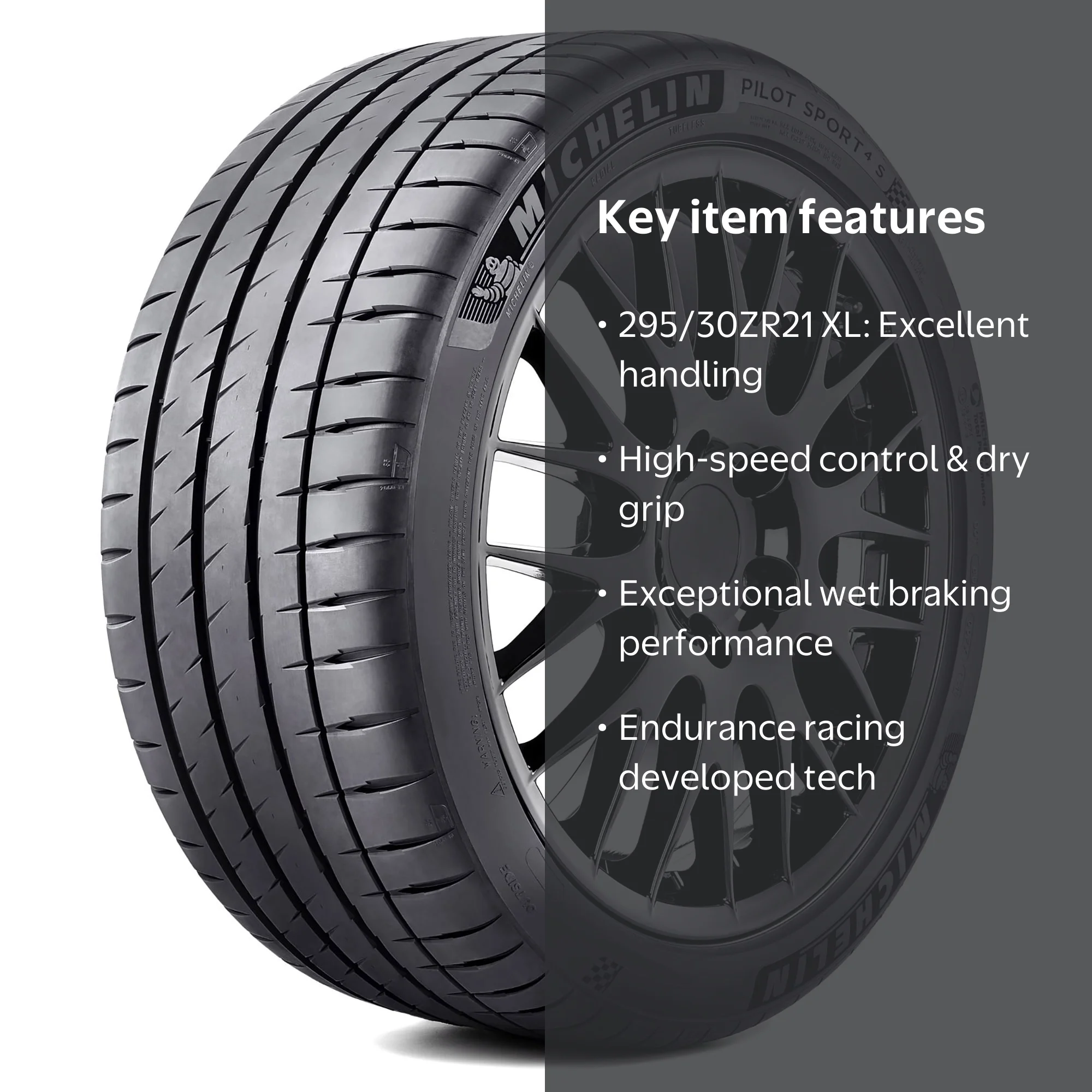 Michelin Pilot Sport 4S HL295/30ZR21 105(Y) XL - Walmart.com