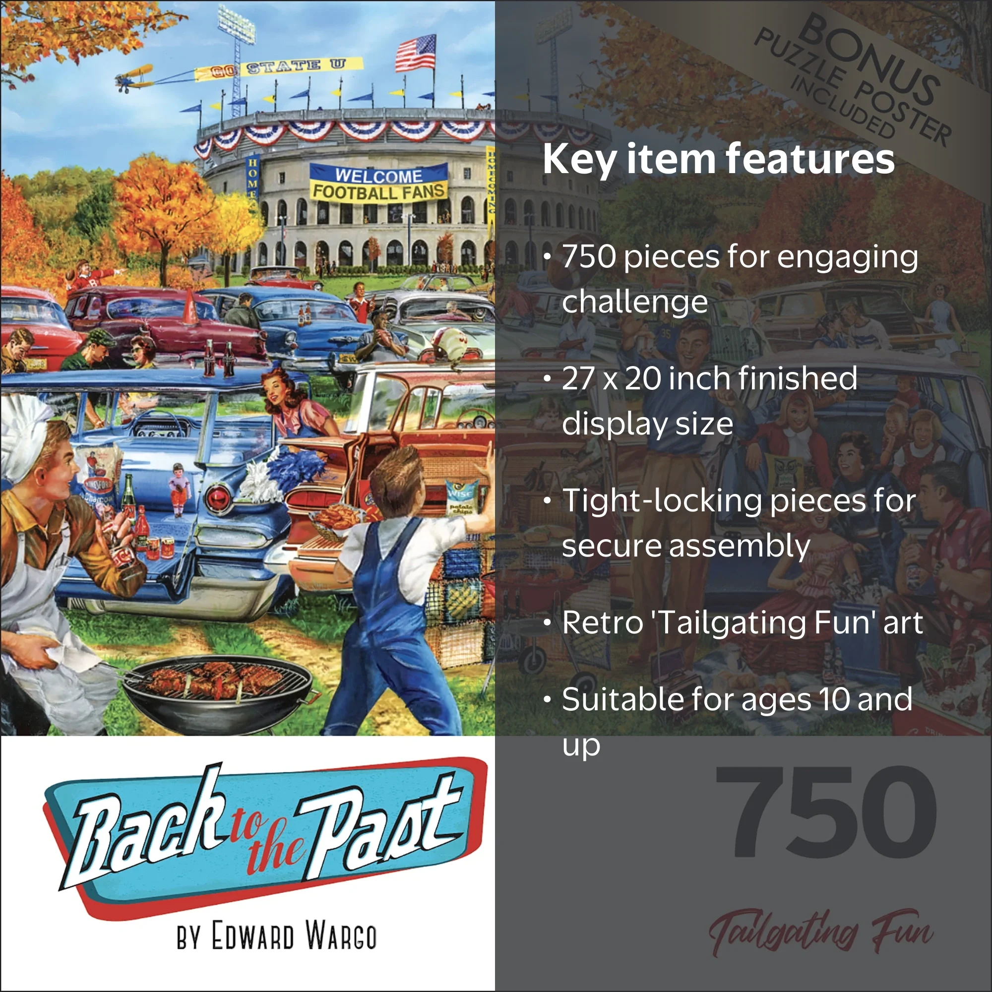 Cra-Z-Art Back to the Past 750-Piece Tailgating Fun Adult Jigsaw