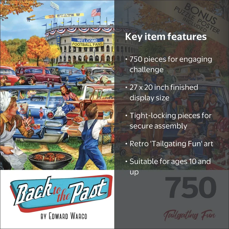 Cra-Z-Art Back to the Past 750-Piece Tailgating Fun Adult Jigsaw