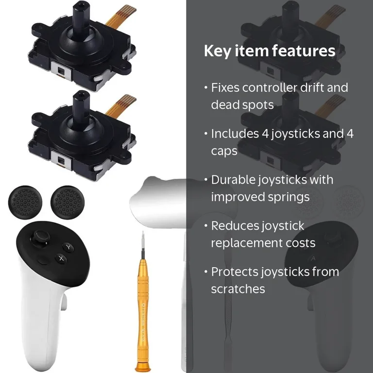 BONAEVER 4 Pack Joystick Replacement Kit for Meta Quest 3