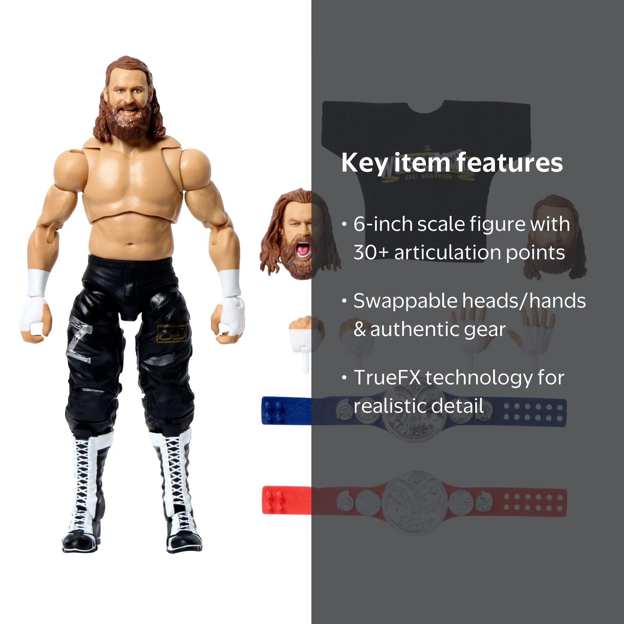 WWE Ultimate Edition Sami Zayn Action Figure & Accessories Set, 6