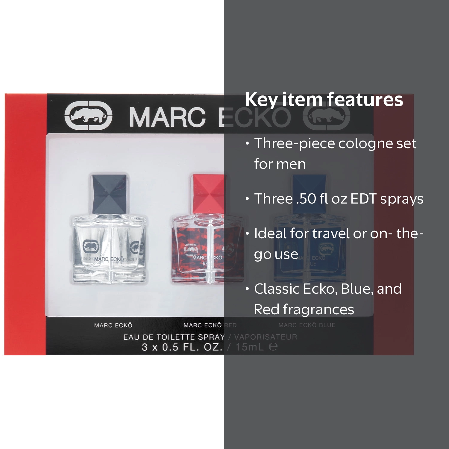 Marc Ecko Gift Set for Men, Travel Size Aromatic Fragrance Sampler