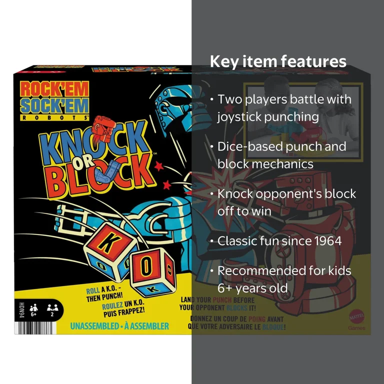 Mattel, Rock ‚ÄòEm Sock ‚ÄòEm Robots Boxing Game for 6+ - Walmart.com