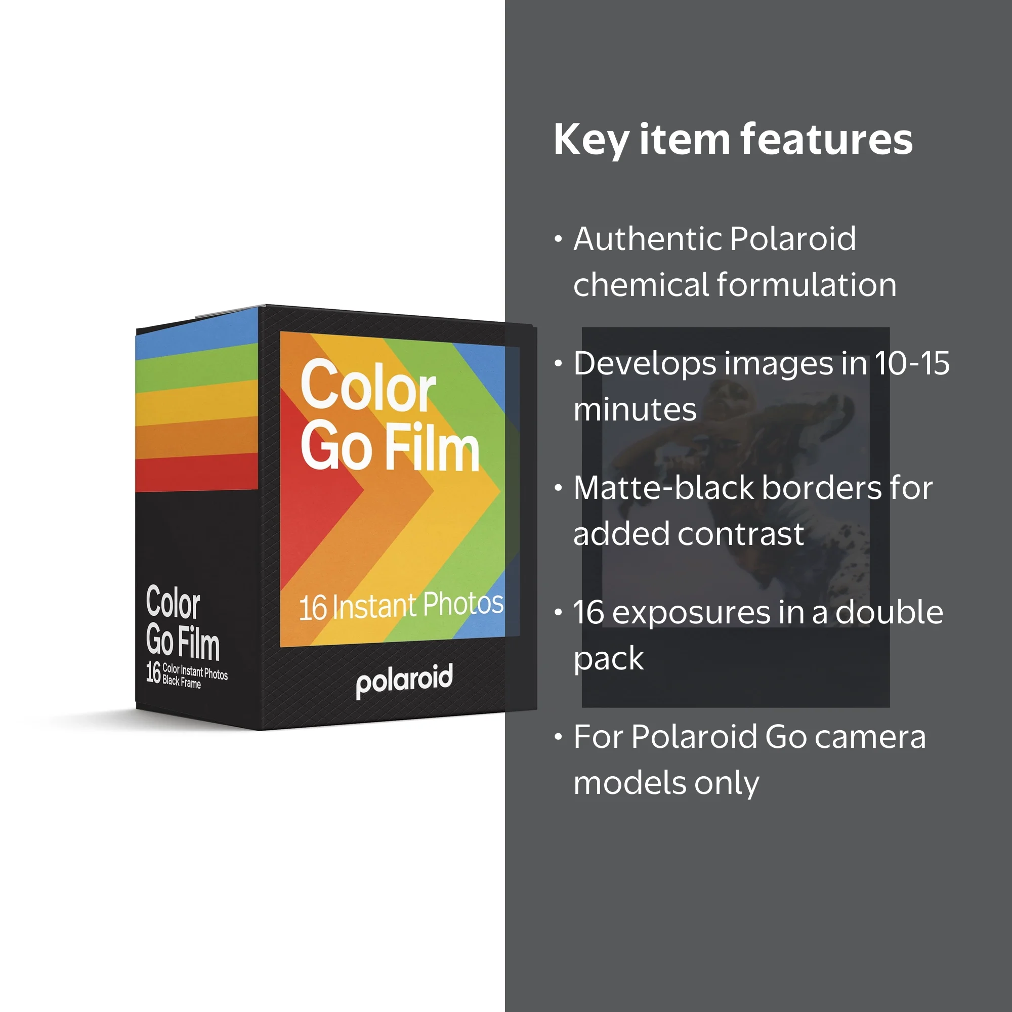 Free Shipping! Polaroid Color Film Black Frame Double Pack for