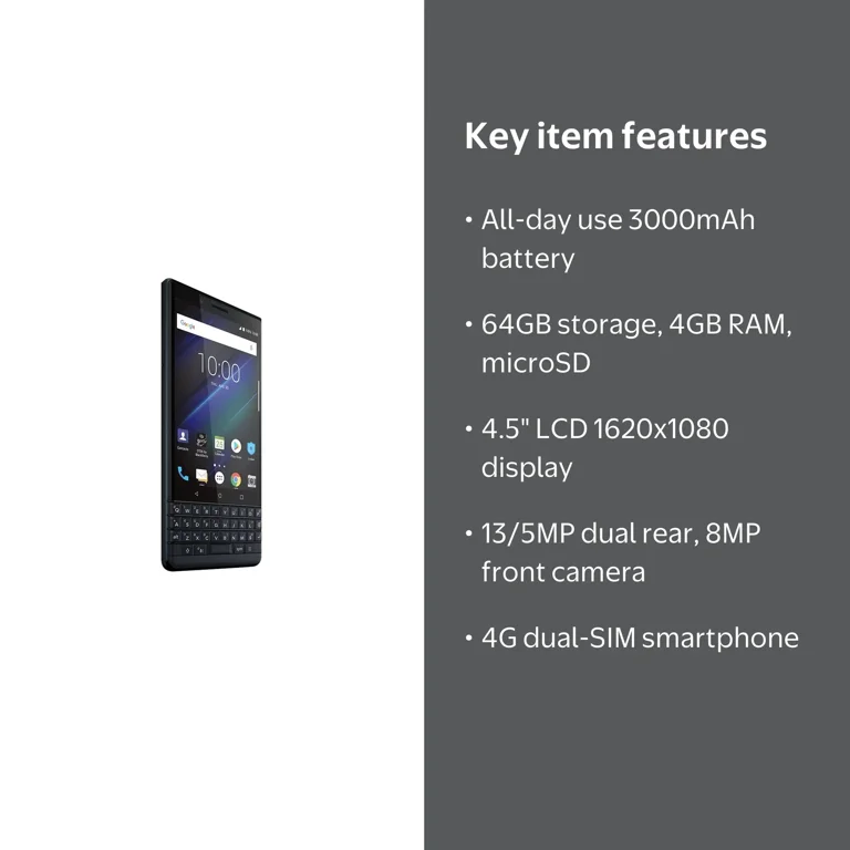 BlackBerry Key2 LE - 4G smartphone - dual-SIM - RAM 4 GB