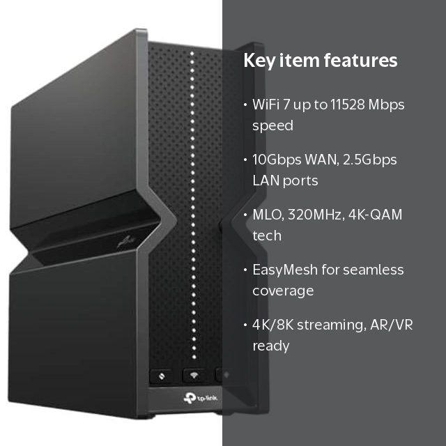 TP-Link Tri-Band BE15000 WiFi 7 Router Archer BE700 | 8-Stream