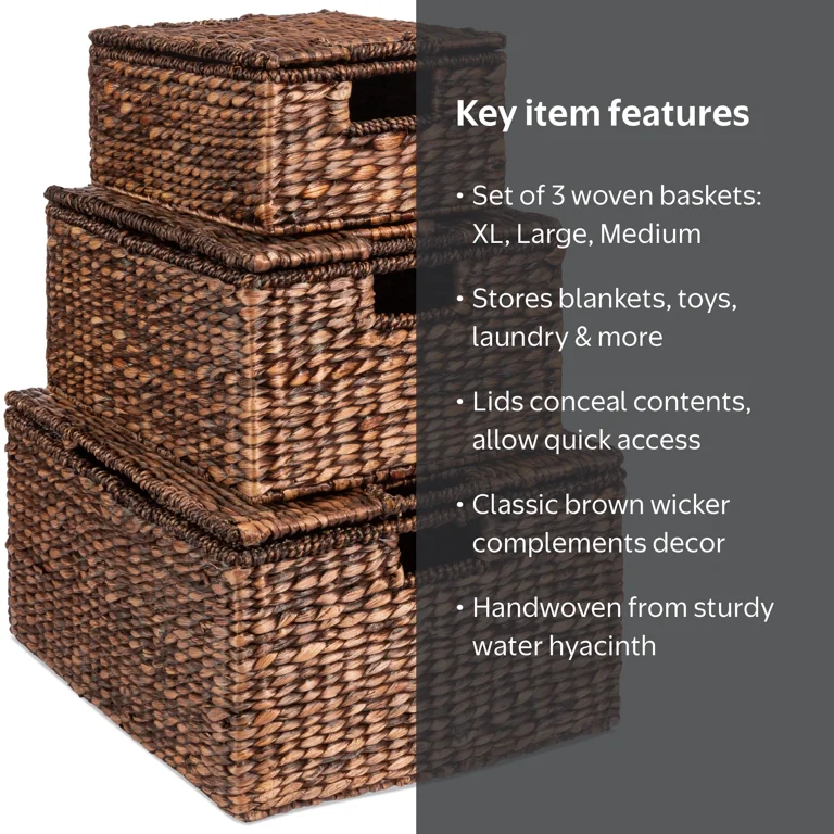 Best Choice Products Set of 3 X-Large, Large, & Medium Woven