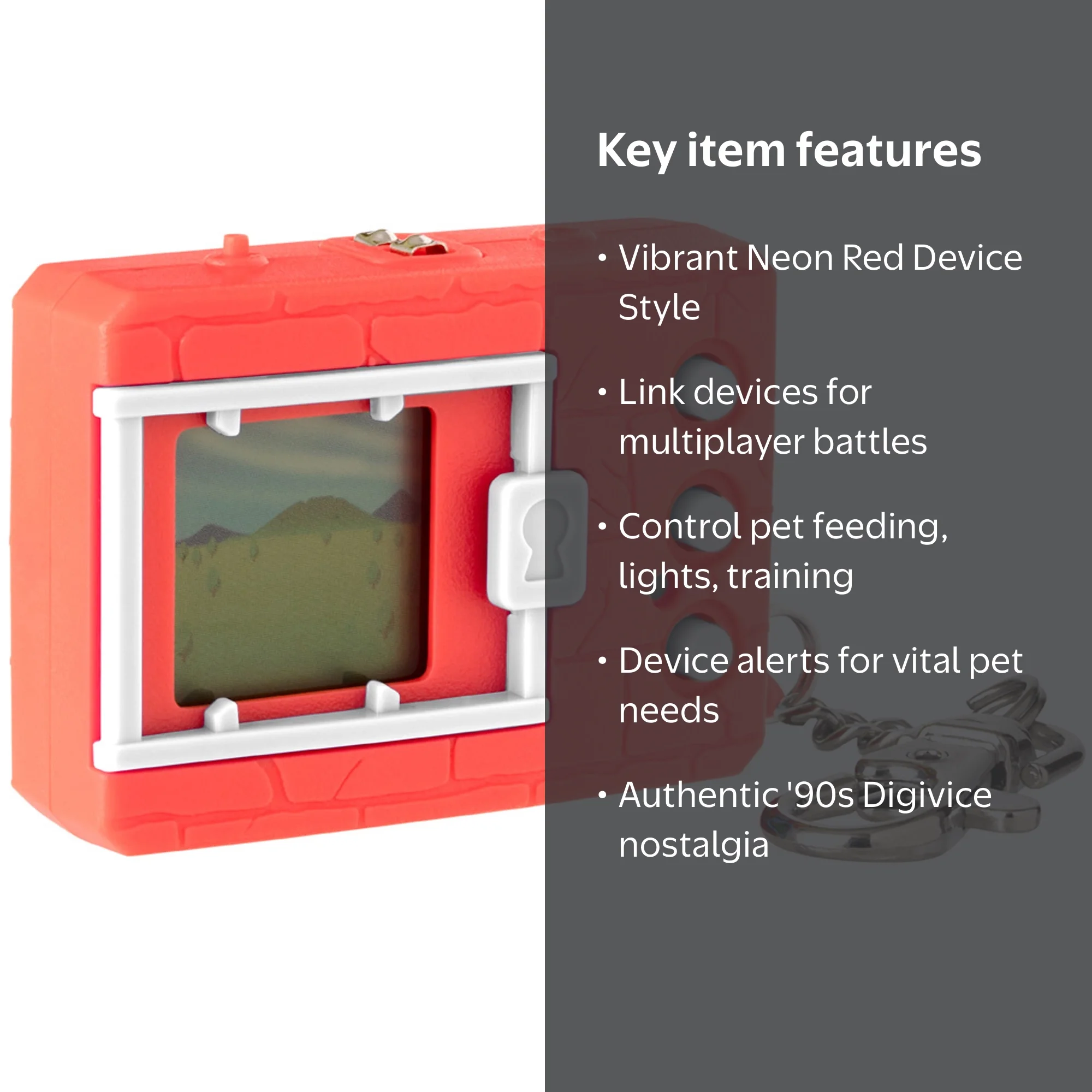 Bandai Original Digimon Digivice Virtual Pet Monster - Neon Red