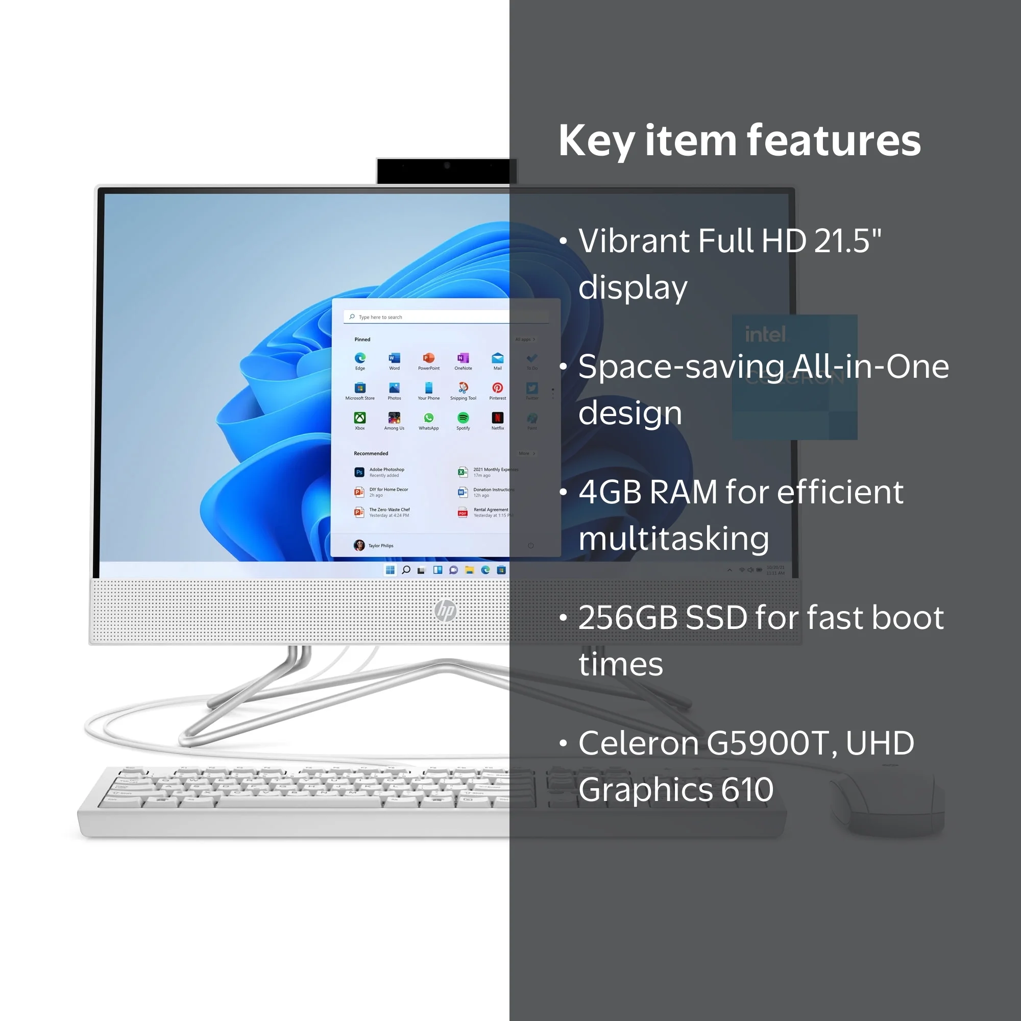 Windowsデスクトップ HP All-in-One 22 Pentium J5005 8gb HP All-in-One Desktop 22