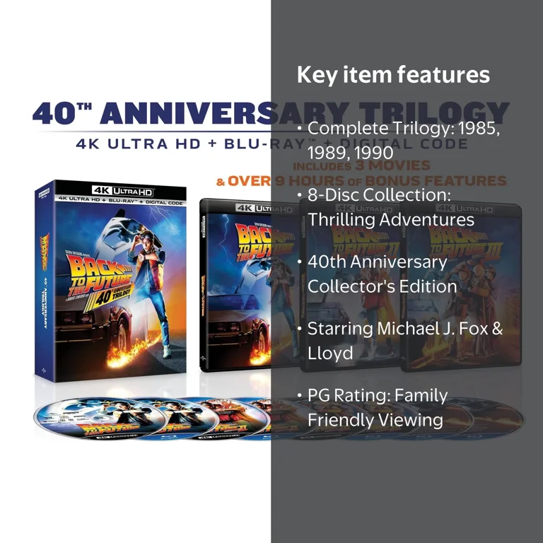 Universal Back to the Future Trilogy: 40th Anniversary, 8-disc Set