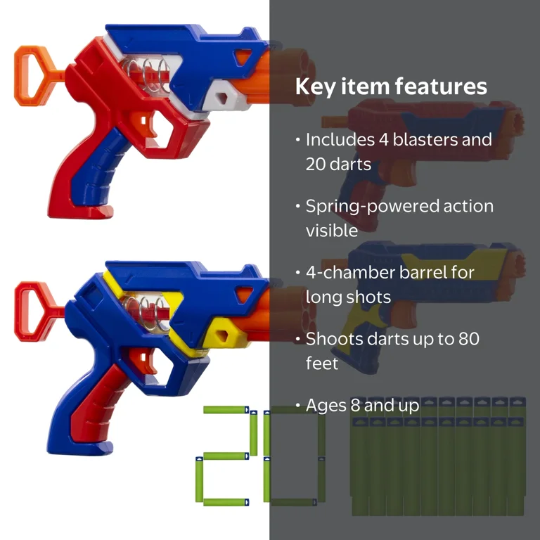 Adventure Force Combo Strike Foam Dart Blaster Set, Spring-Powered