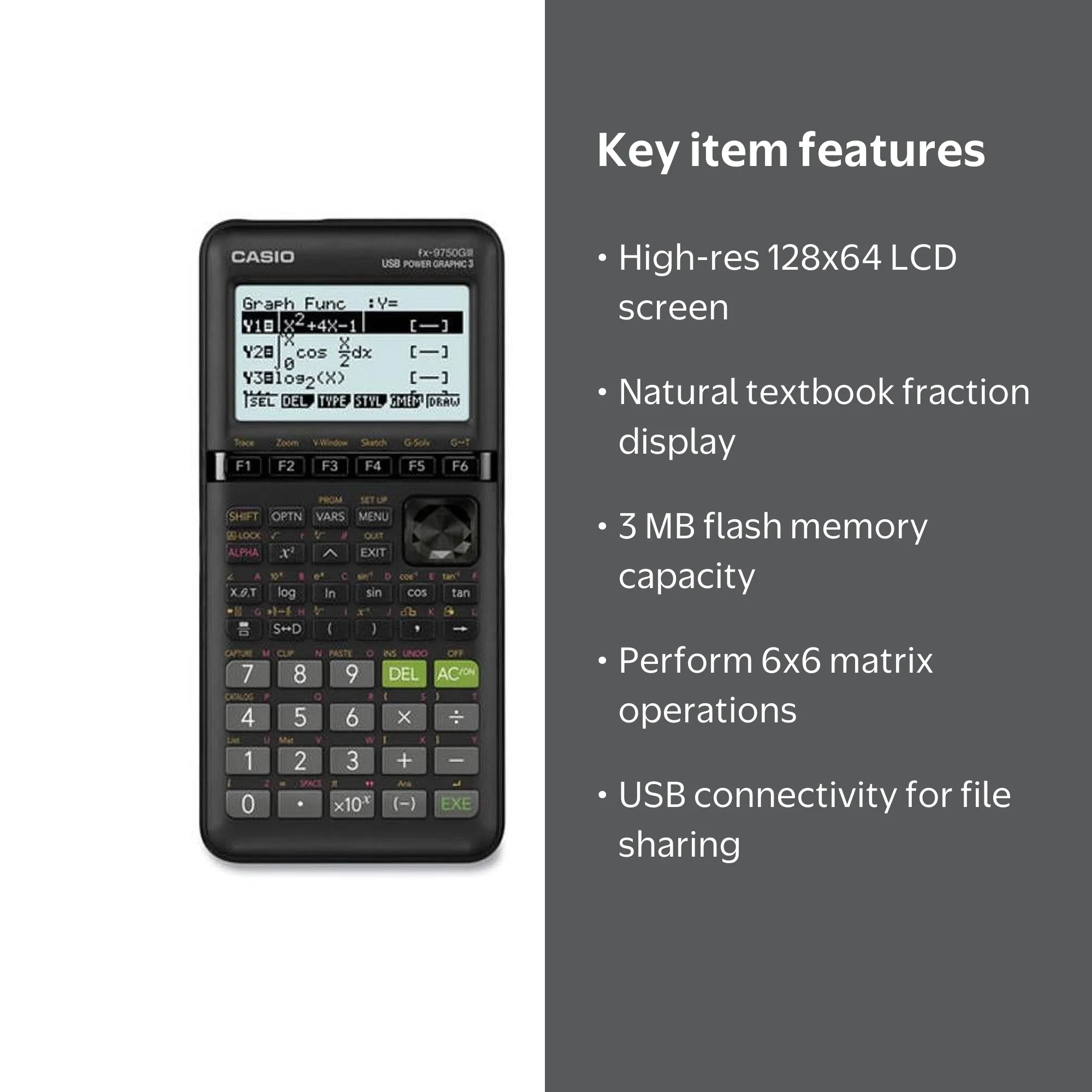 Casio FX-9750GIII Graphing Calculator, 21-Digit LCD, Python