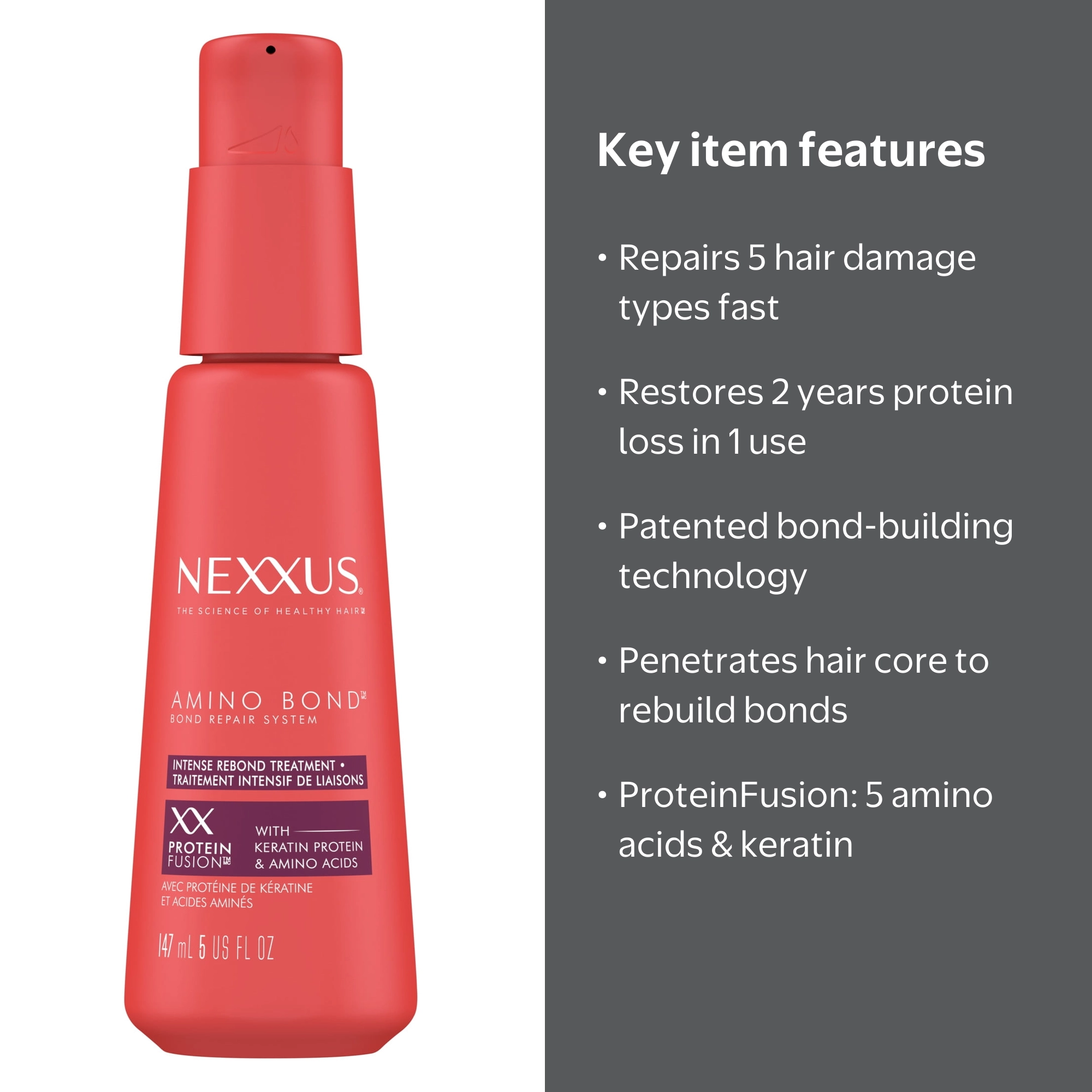 Nexxus Amino Intense Bonding Treatment, Keratin Protein, Repairs