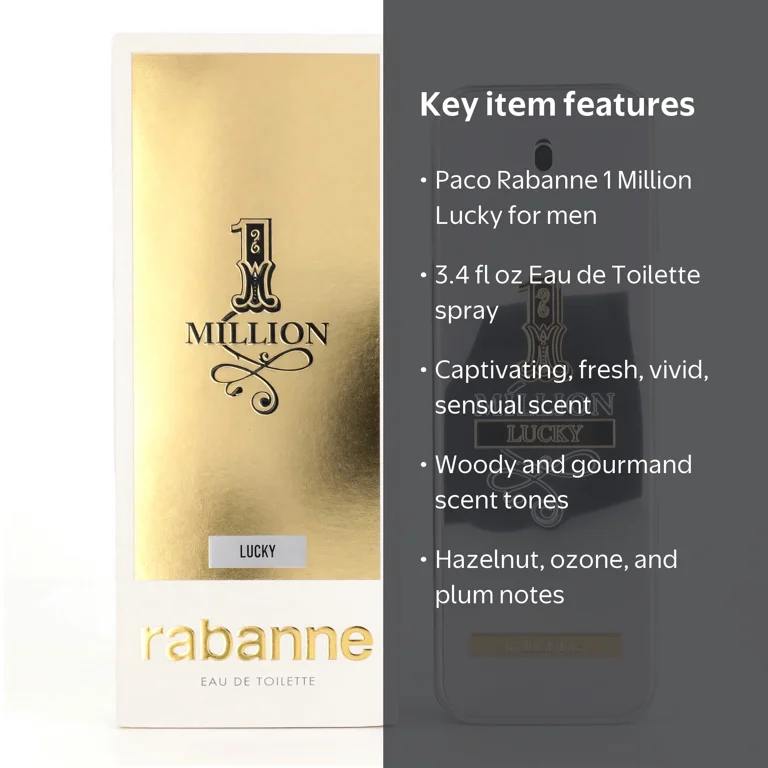 Paco Rabanne, 1 Million Lucky, 3.4 fl oz EDT for men - Walmart.com