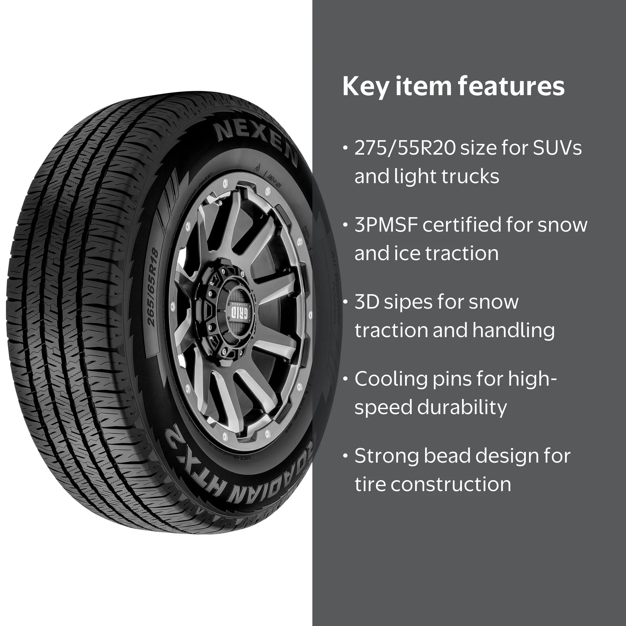 Nexen, Light Truck Tire, 275/55R20, All Weather, Snow Tread