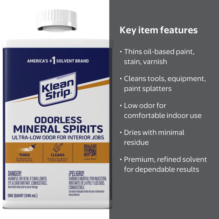 Klean-Strip® Odorless Mineral Spirits, 1 Quart - Walmart.com