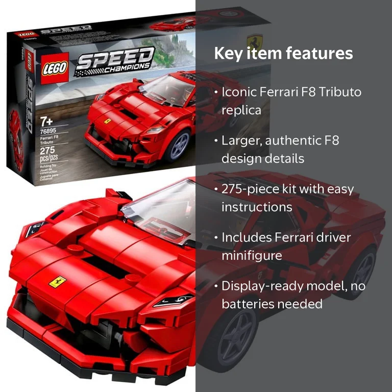 LEGO, Speed Champions Ferrari F8 Tributo, 76895, 275 Pieces
