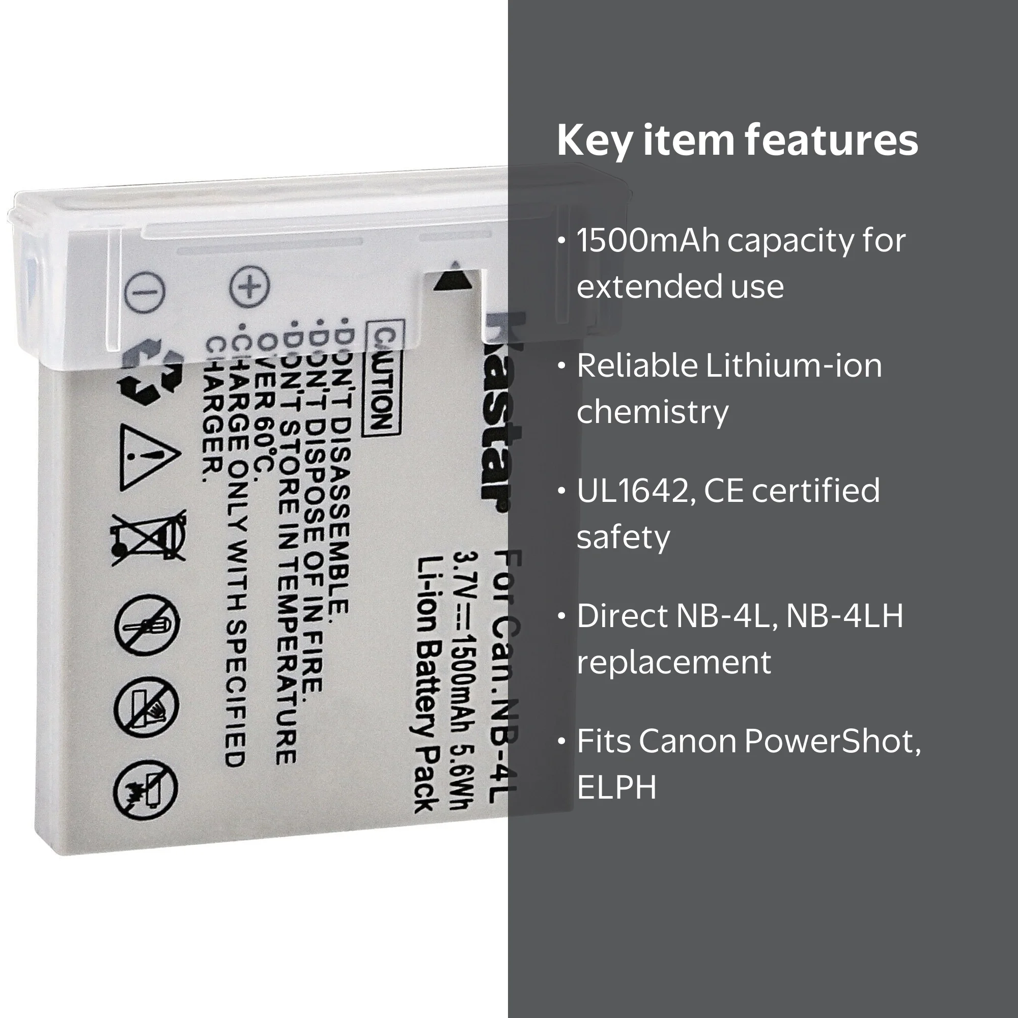 Kastar 1-Pack NB-4L Battery Replacement for Canon PowerShot SD1100