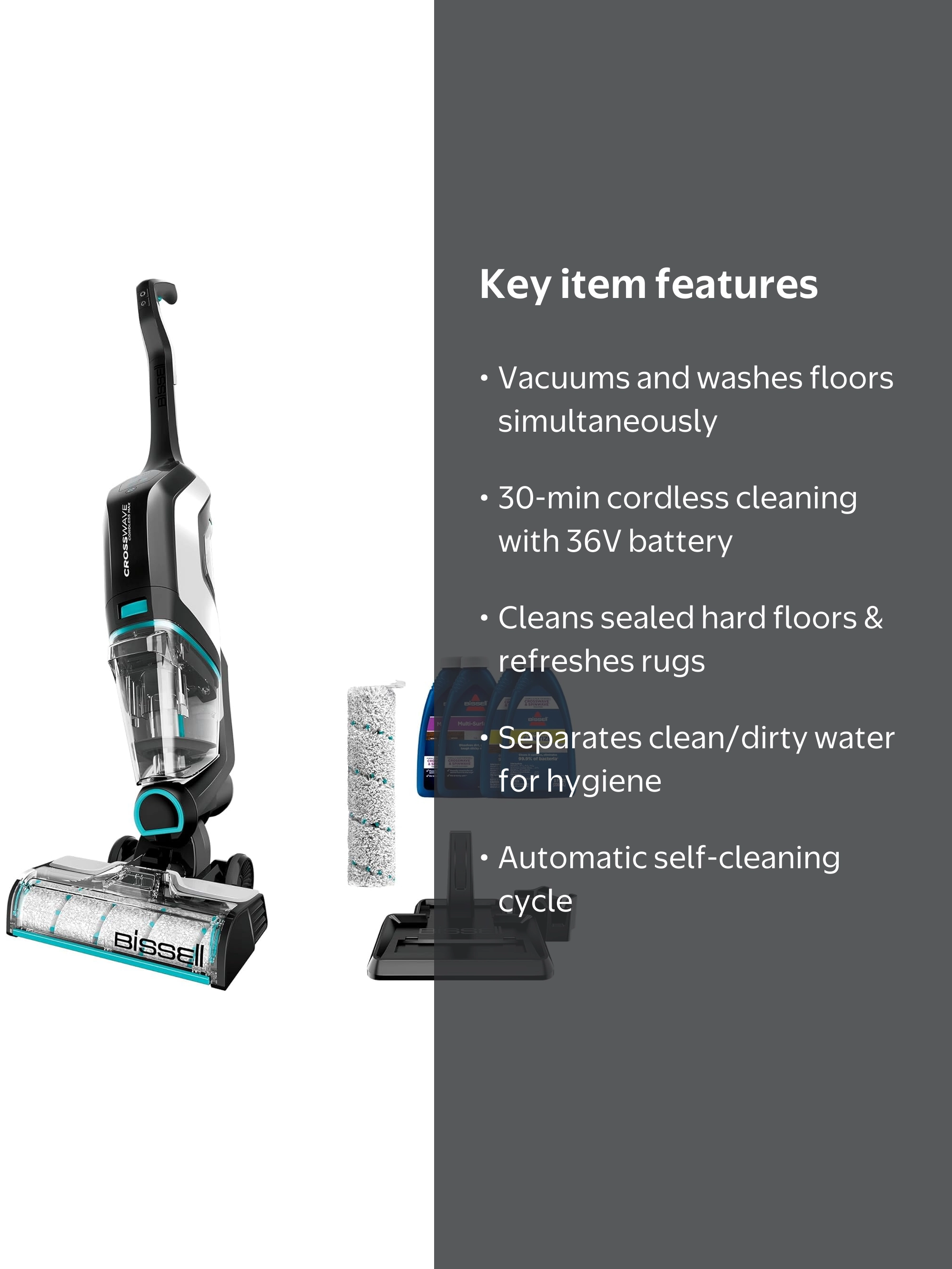 Bissell 2554A CrossWave Cordless Max Wet-Dry Vacuum & Mop