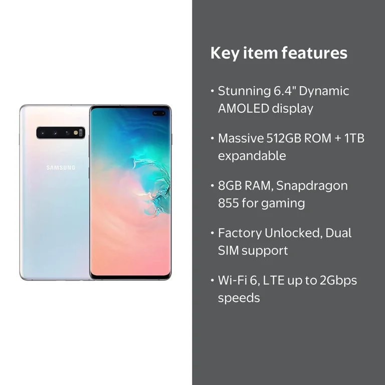 Samsung Galaxy S10+ SM-G975F/DS 512GB+8GB Dual SIM Factory