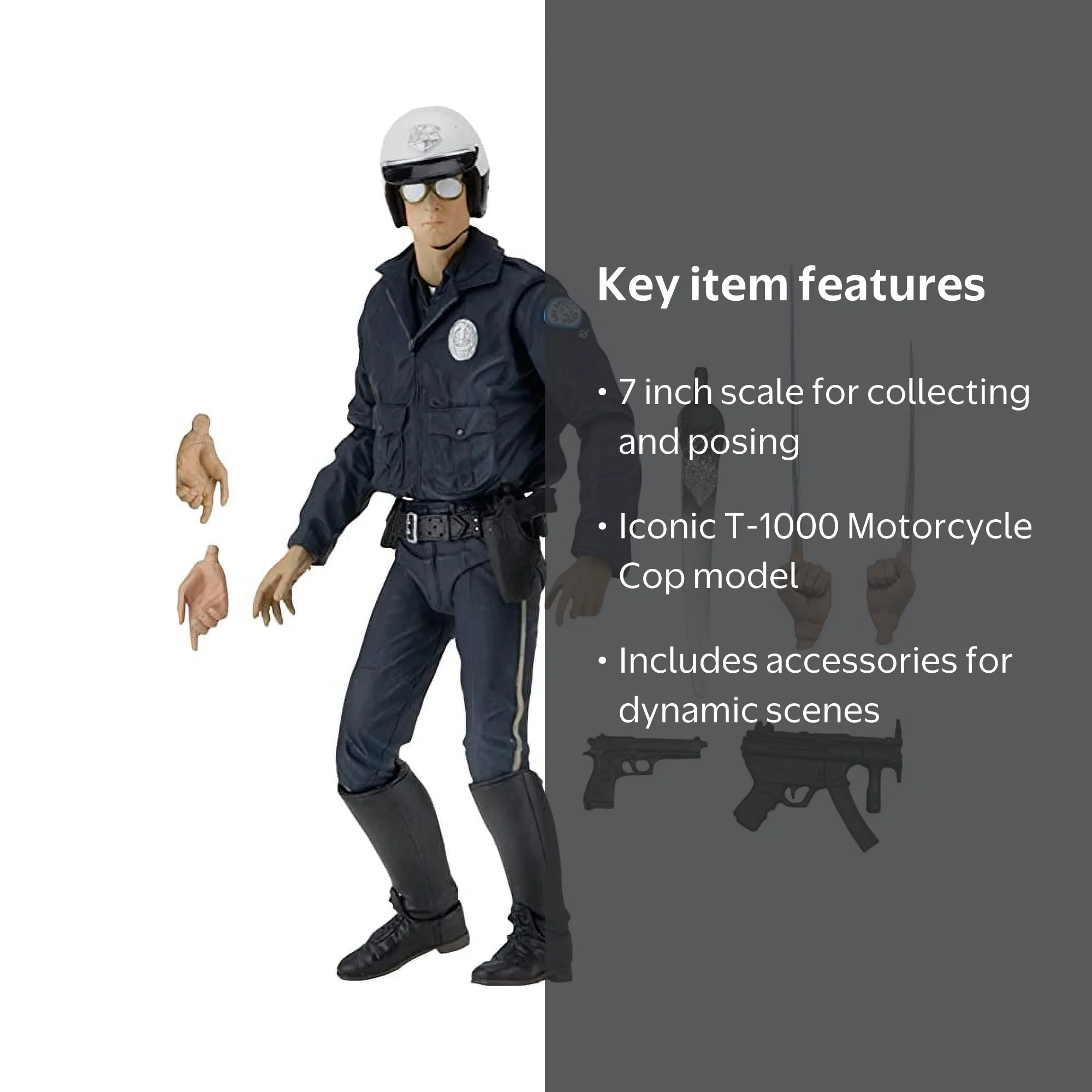 NECA, Action Figure, T-1000 Motorcycle Cop, 7