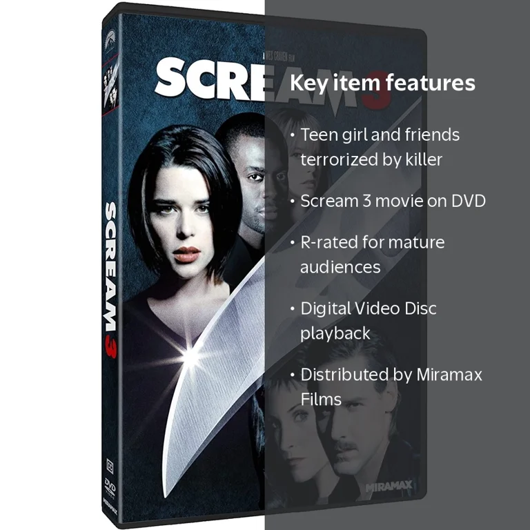 Scream 3 DVD, Miramax, Horror Movie, Digital Video Disc - Walmart.com