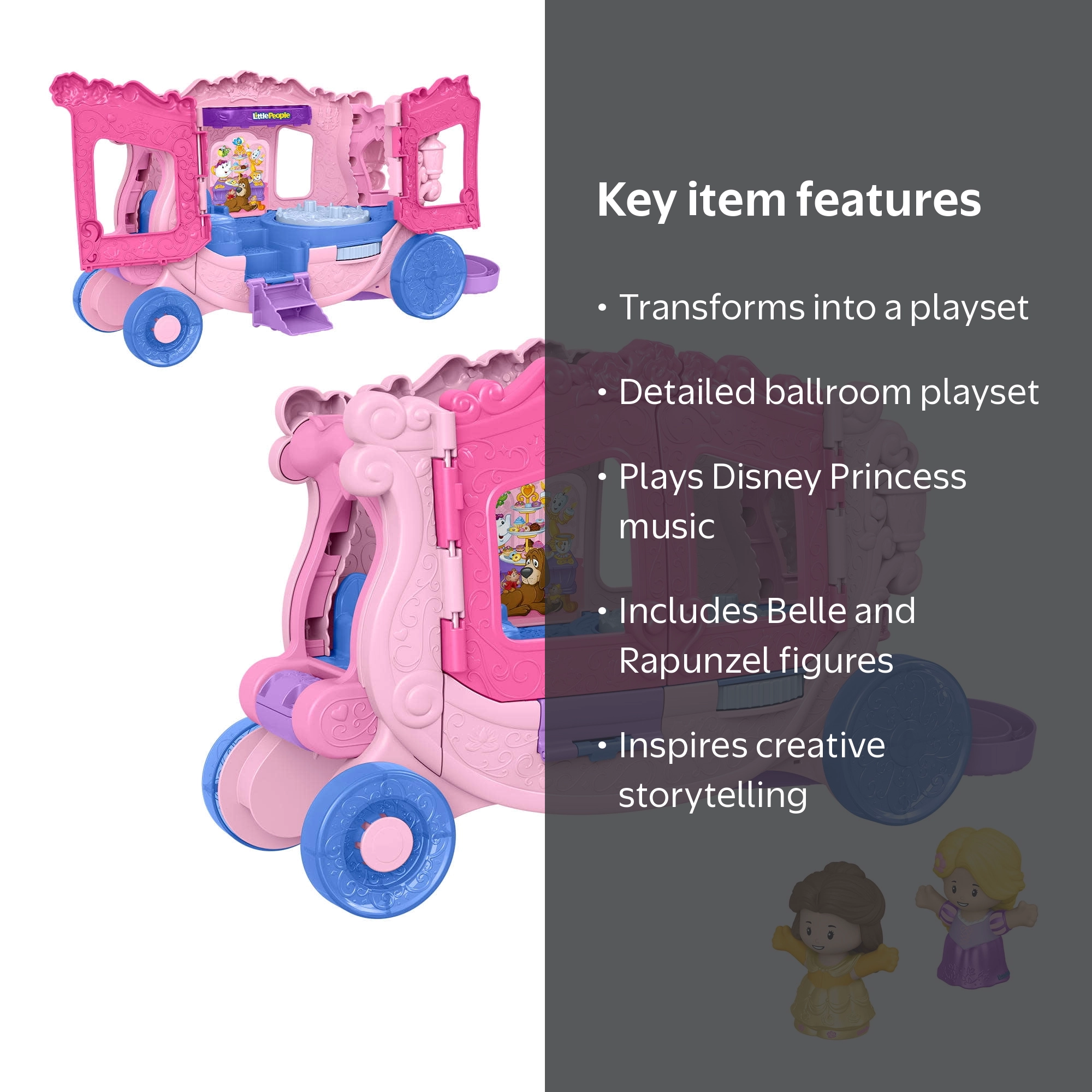 Little People, Disney Princess Pull-Along Musical Carriage, 2
