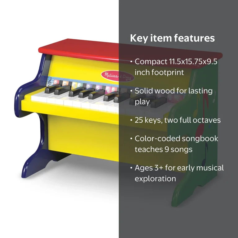 Melissa & Doug Kids Wooden Toddler Music Toy: Learn-To-Play Piano