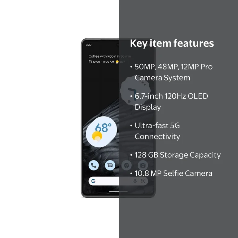 Google Pixel 7 Pro 5G Smartphone, 12GB RAM, 128GB Internal Memory