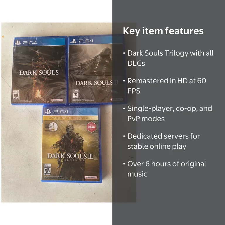 Dark Souls Trilogy PS4 Sony PlayStation 4 Brand New Factory Sealed