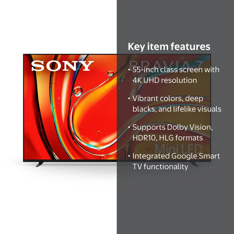 Sony, 55-inch 4K UHD LED Smart TV, K55XR70, Black with Stand