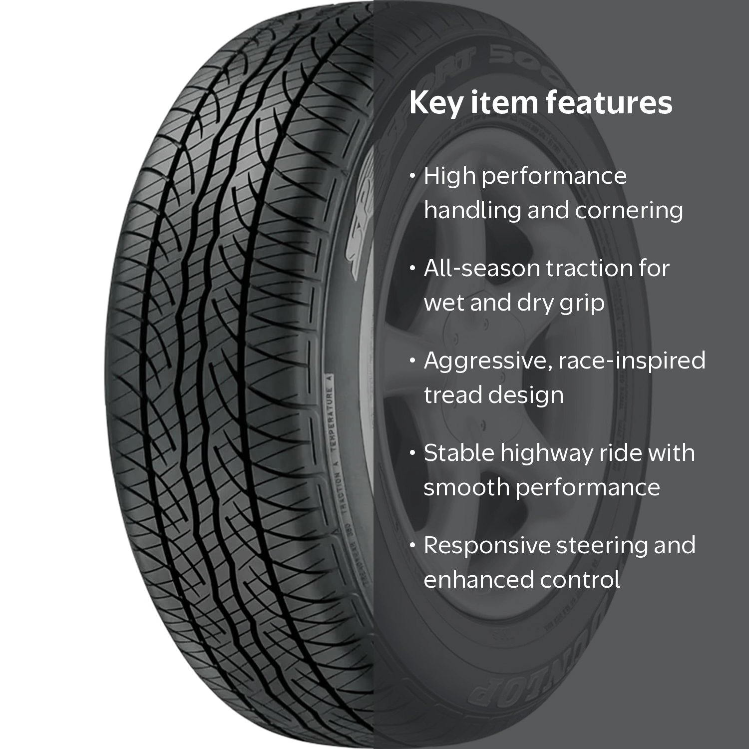 Dunlop SP Sport 5000 UHP All Season P225/45R19 92W Passenger Tire