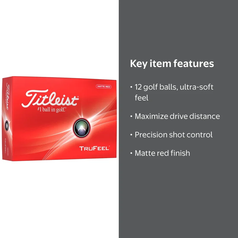 Titleist, Golf Ball, Matte Red, Ultra-Soft Feel 12ct - Walmart.com