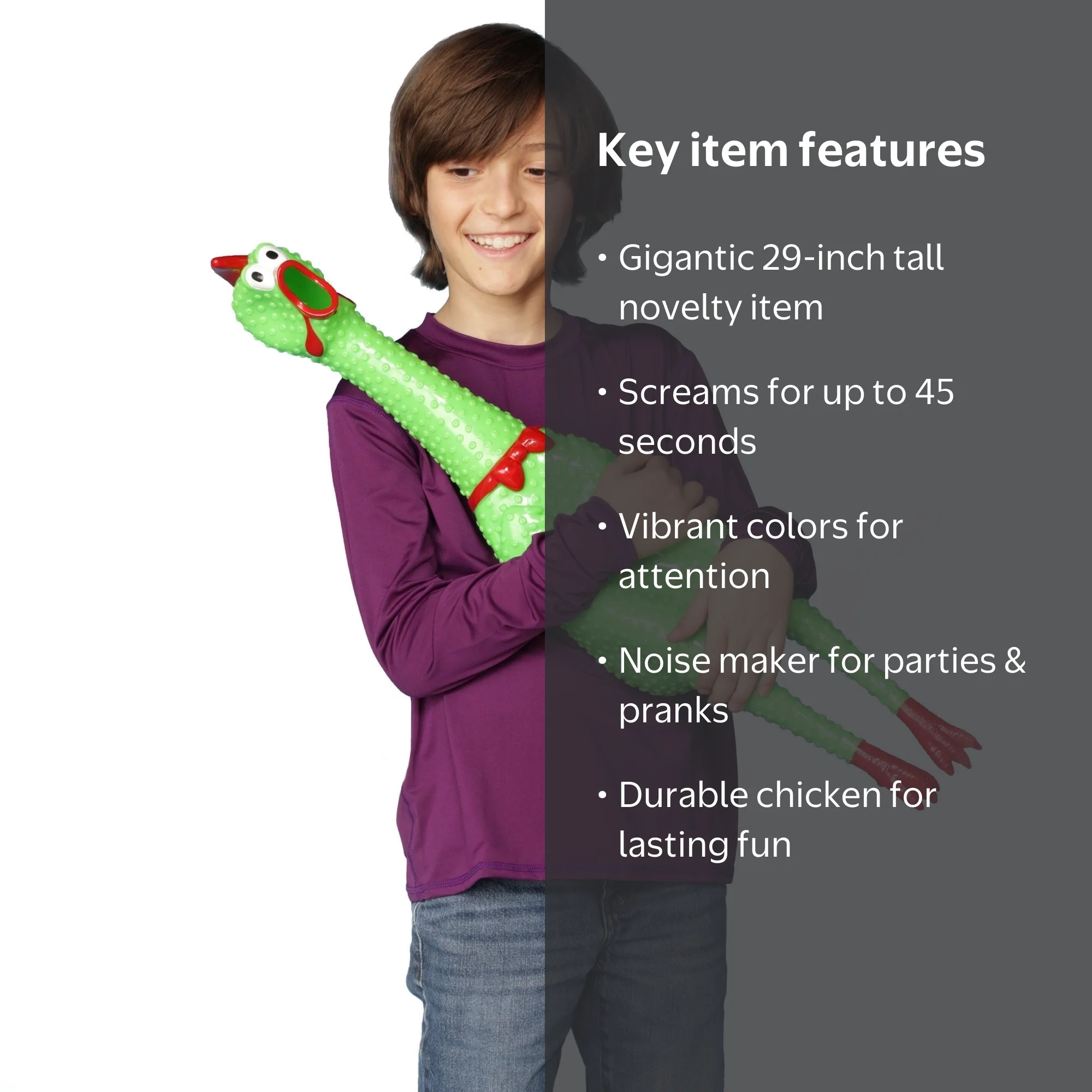 Animolds 29 Inch Giant Squeaky Rubber Chicken - Loud Noise Maker