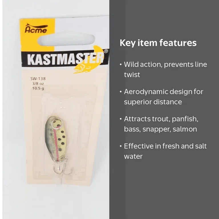 Acme Tackle Kastmaster Fishing Lure Spoon Cutthroat Trout 3/8 oz