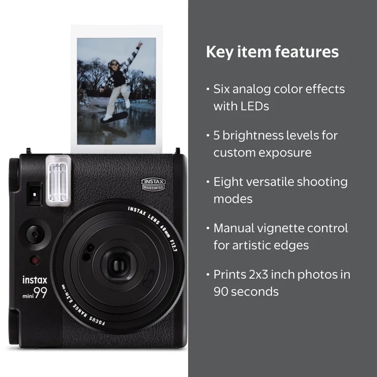 Fujifilm, instax Mini 99 Instant Camera, Black, with Self Timer