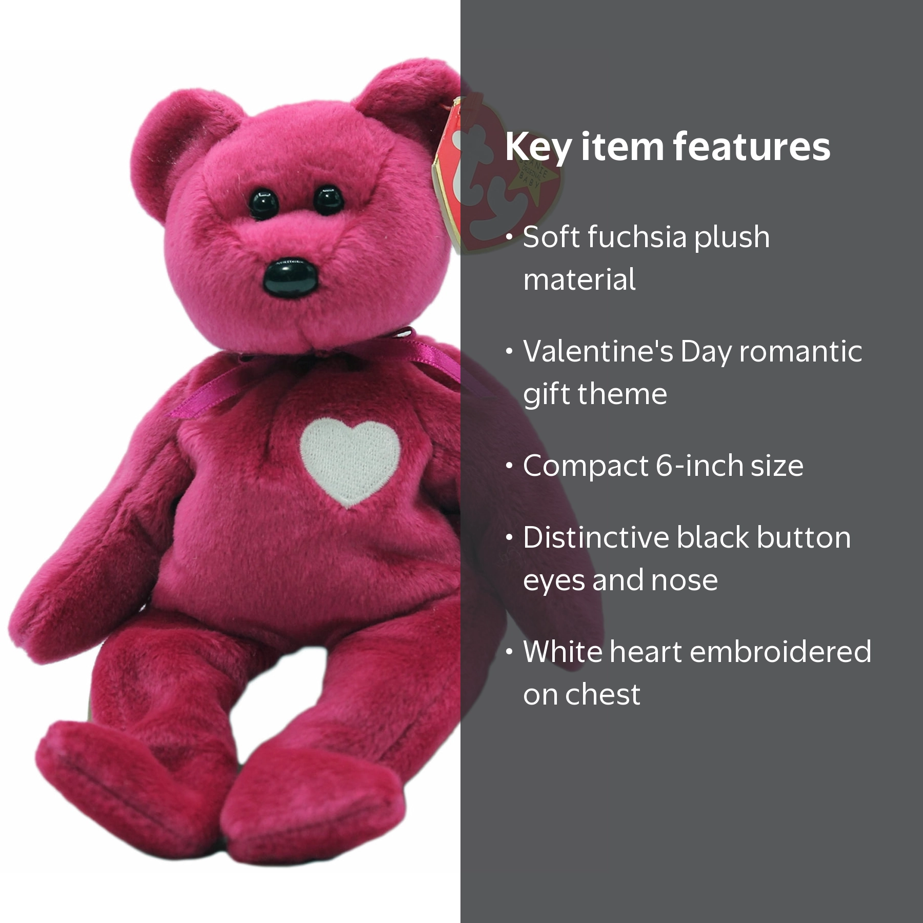 Ty Beanie Baby Plush Toy: Valentina the Bear | Perfect for