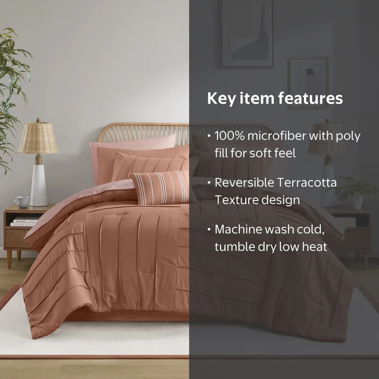 Mainstays Reversible 11-Piece Bed-in-a-Bag Comforter and Sheet Set