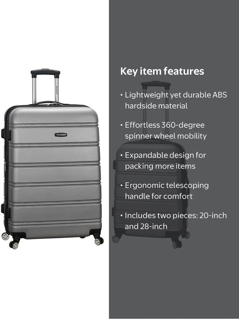 Rockland Melbourne 2 Piece Hardside Spinner Luggage Set, F225