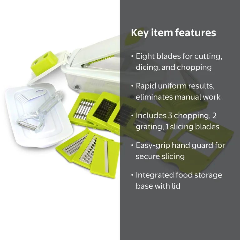 MegaChef 8-in-1 Multi-Use Slicer Dicer & Chopper with Blades + more