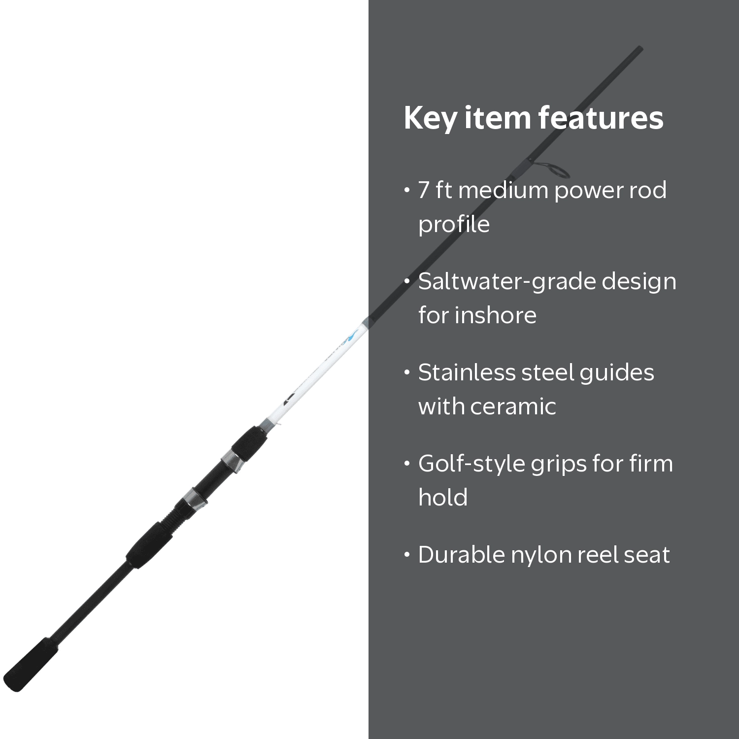 Ozark Trail 7' 2pc Medium Gritstick Inshore Rod with Stainless