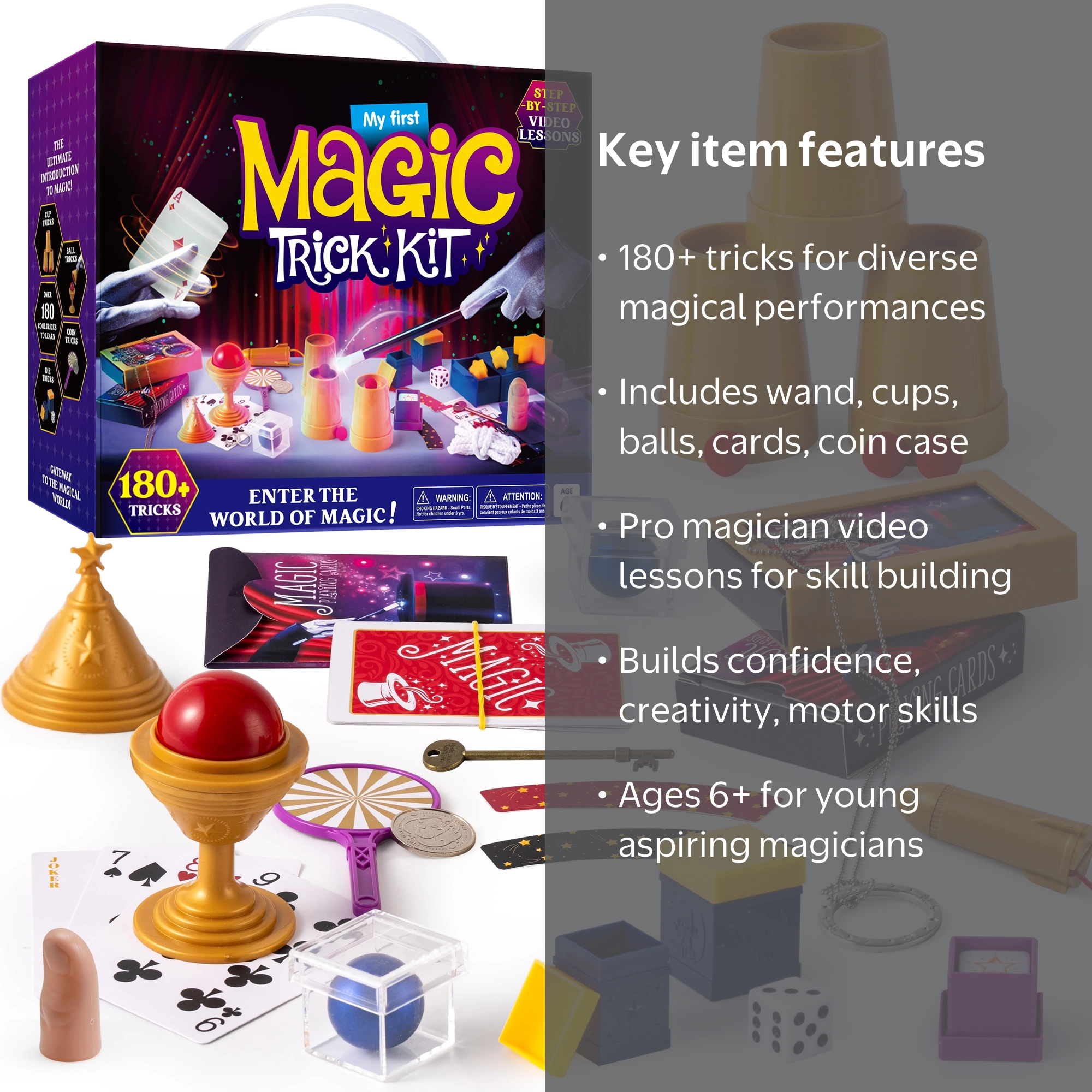 Klever Kits 180+ Magic Set - My First Magic Tricks for Kids 6+